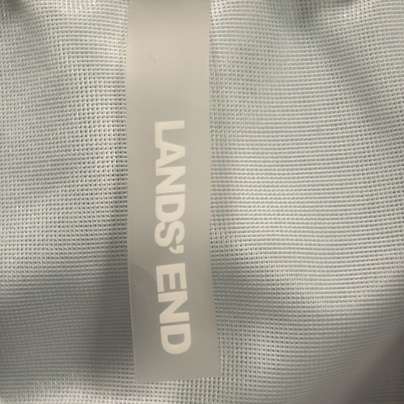 Lands' End Seersucker Tankini top SZ 16 Aqua/white/yellow/red swim beach summer - Picture 2 of 6